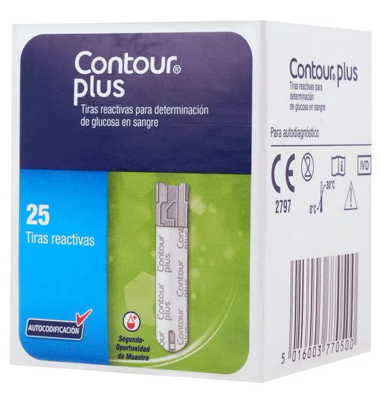 Contour Plus Tiras Reactivas 25 Piezas