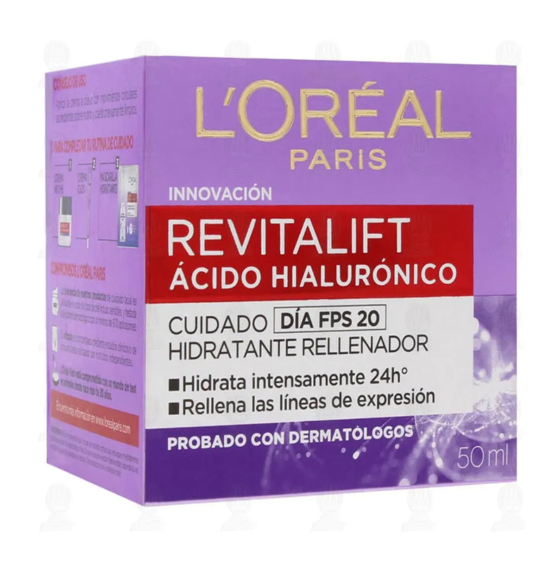 Crema Facial De Día Revitalift De L’Oréal Paris Ácido Hialurónico 50 Ml