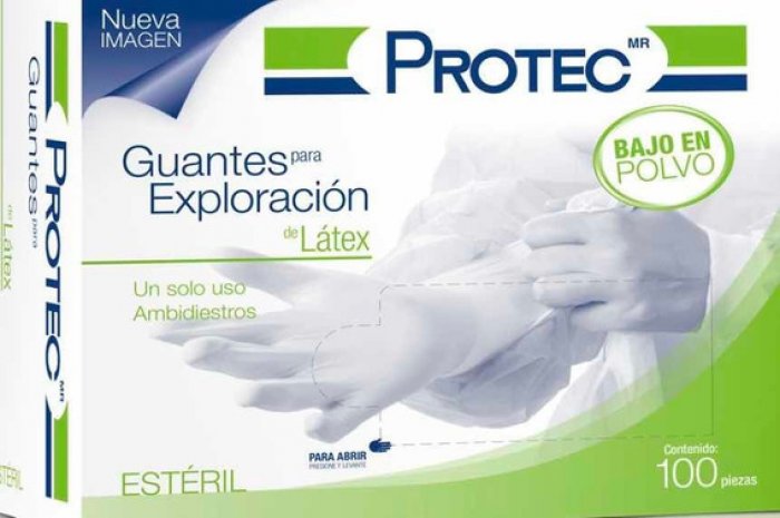 Guantes Para Exploración Ambidiestro Látex Chico 100 Piezas.